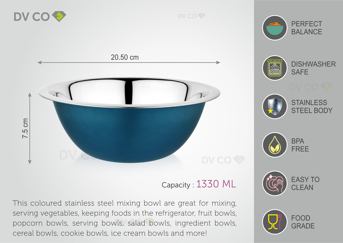 Kitchenware Mixing Bowl Blue Color