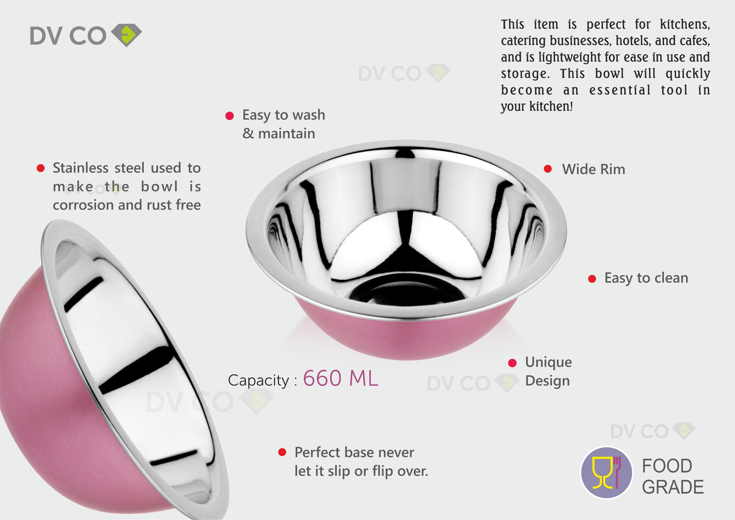 Kitchenware Mixing Bowl Pink Color