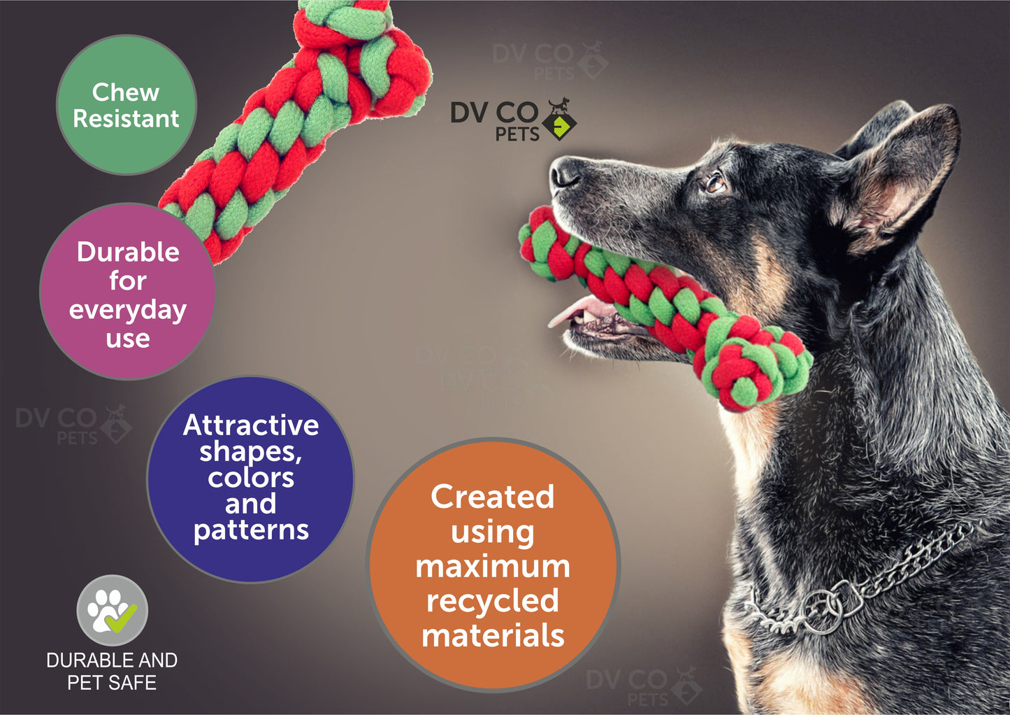 Bone Shape Rope Dog Toy Creative Funny Dog Teething Rope Pet Cotton Mix Rope Toy