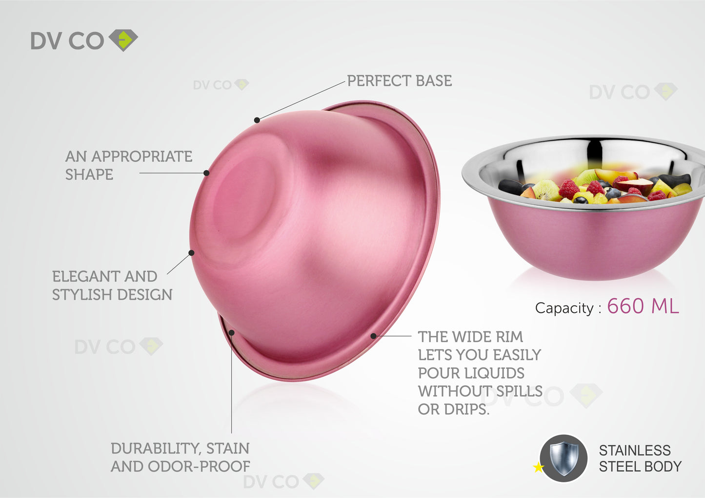 Kitchenware Mixing Bowl Pink Color