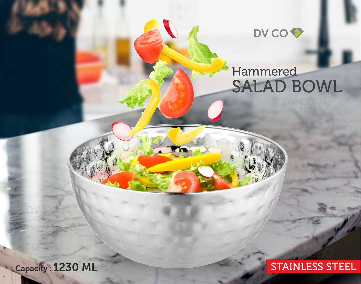 Kitchenware Salad Bowl & Hammered