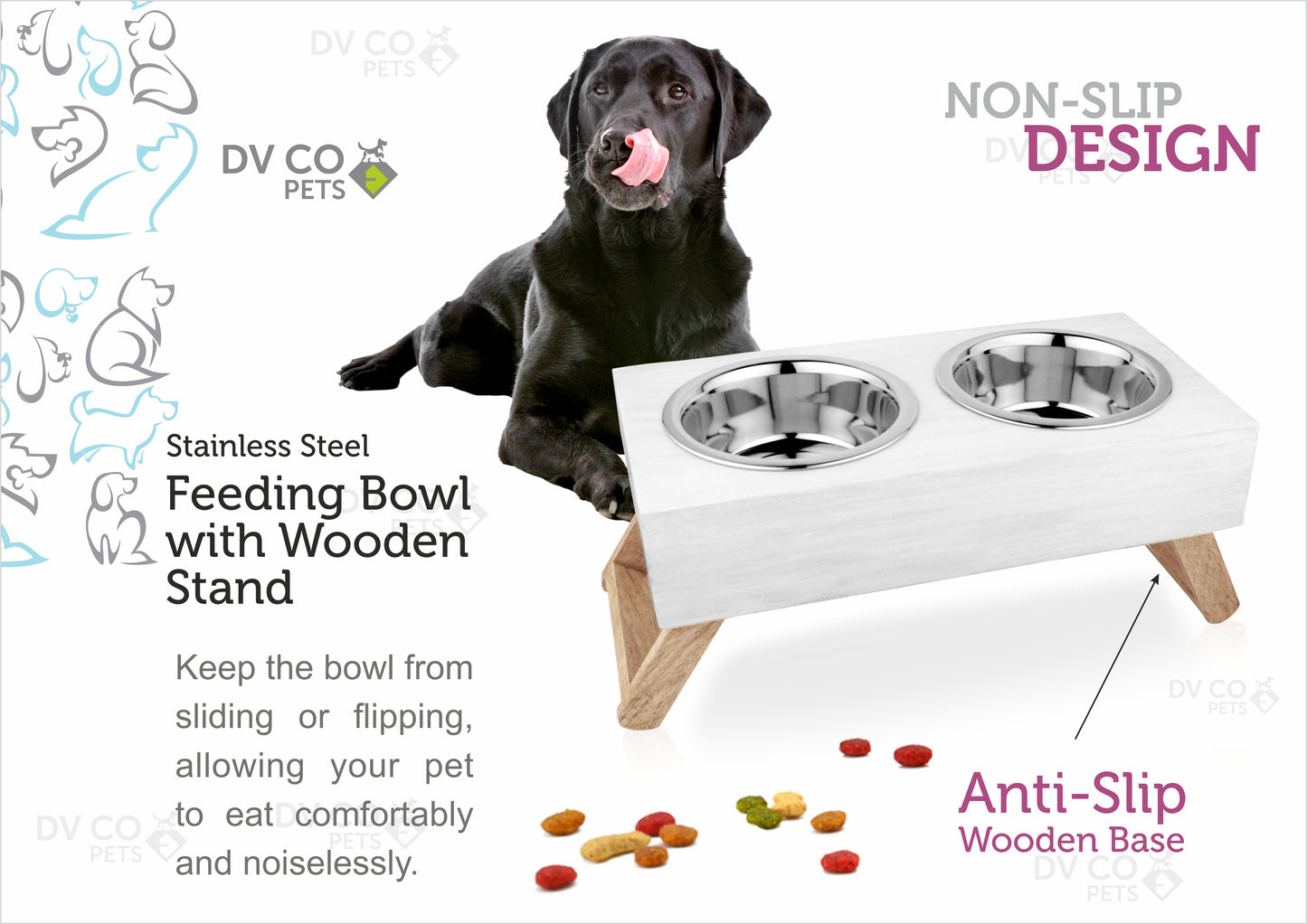 Pet Ware Wooden Double Dinner