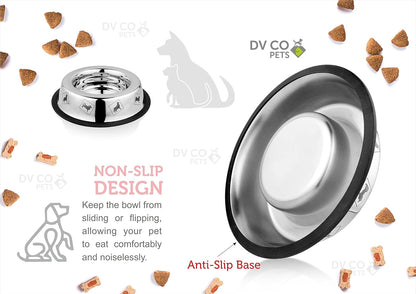 DV CO Stainless Steel Feeding Bowl for Pets | Water Bowl I Non-Toxic,Dishwasher Safe Pet Bowls for Dogs and Cats 16 OZ