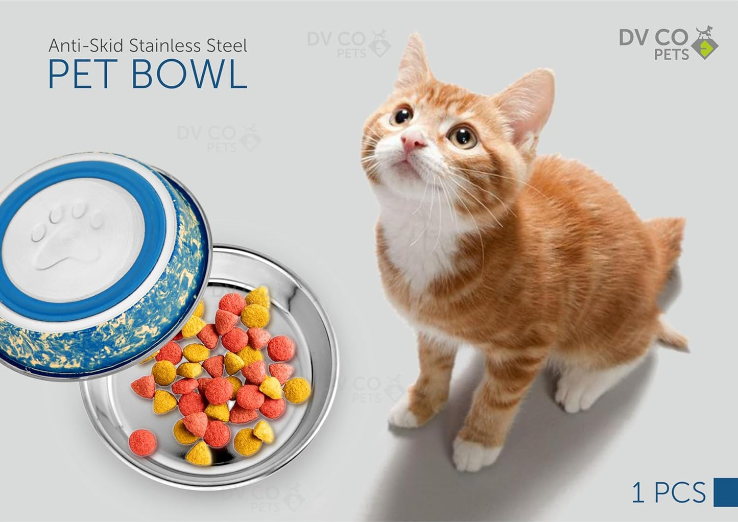 DV CO Stainless Steel Feeding Bowl for Pets | Water Bowl I Non-Toxic,Dishwasher Safe Pet Bowls for Dogs and Cats 24 OZ | DVCO13