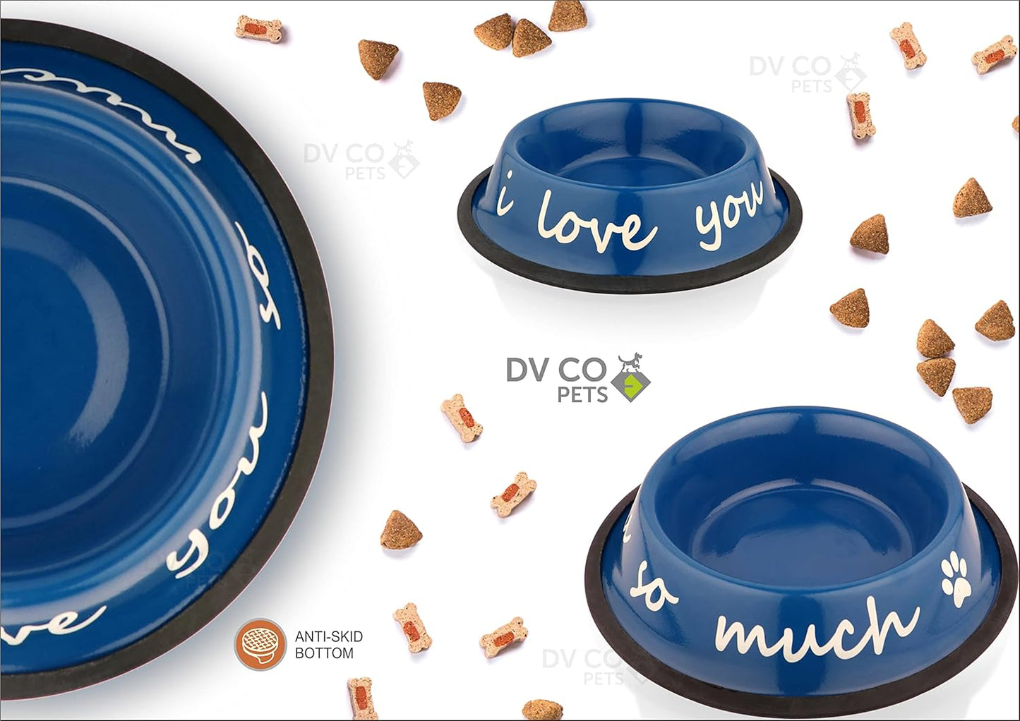 DV CO Stainless Steel Feeding Bowl for Pets | Water Bowl I Non-Toxic, Dishwasher Safe Pet Bowls for Dogs and Cats 24 OZ