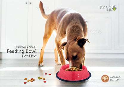 DV CO Stainless Steel Feeding Bowl for Pets | Water Bowl I Non-Toxic,Dishwasher Safe Pet Bowls for Dogs and Cats 24 OZ