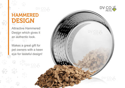 DV CO Stainless Steel Feeding Bowl for Pets | Water Bowl I Non-Toxic,Dishwasher Safe Pet Bowls for Dogs and Cats 2 QT