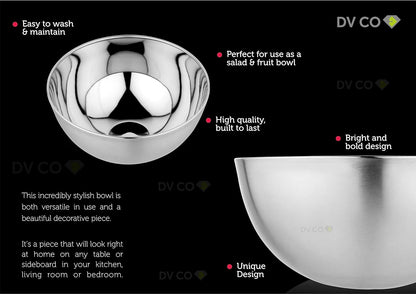 DV CO Stainless Steel True Capacity Mixing Bowl