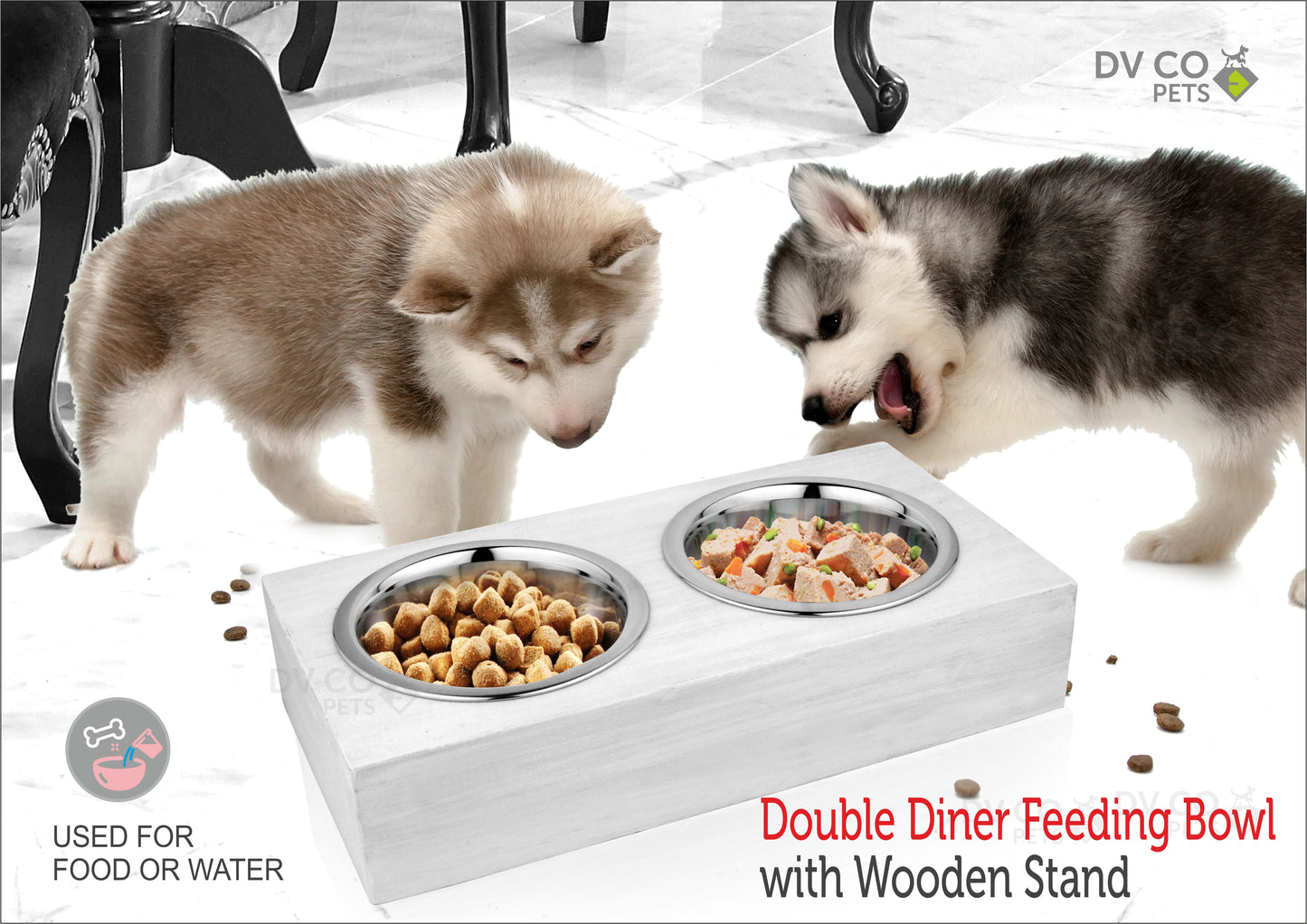 Pet Ware Wooden Double Dinner