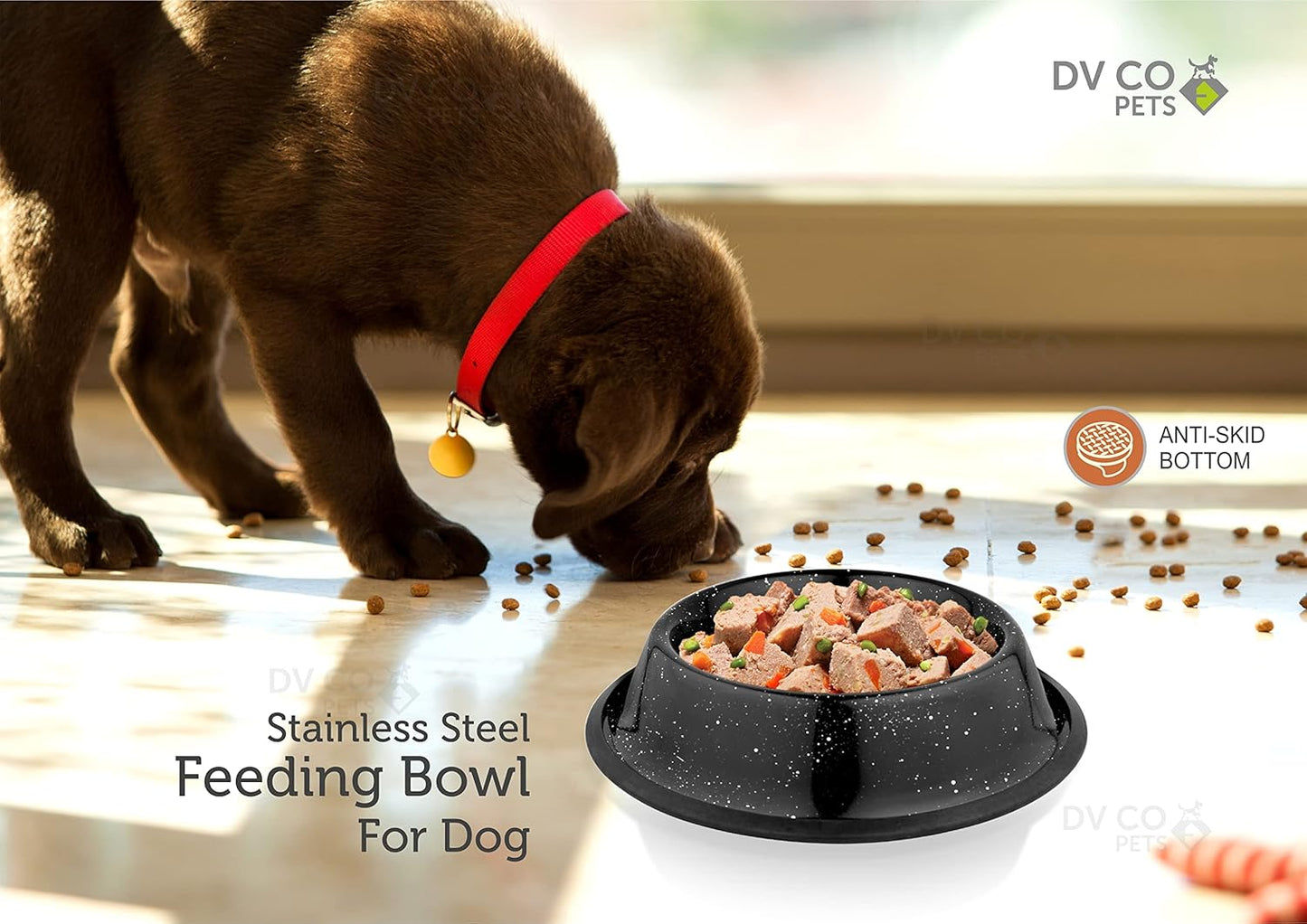 DV CO Stainless Steel Feeding Bowl for Pets | Water Bowl I Non-Toxic,Dishwasher Safe Pet Bowls for Dogs and Cats 24 OZ