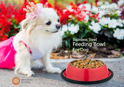 DV CO Stainless Steel Feeding Bowl for Pets | Water Bowl I Non-Toxic,Dishwasher Safe Pet Bowls for Dogs and Cats 16 OZ