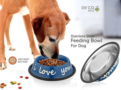 DV CO Stainless Steel Feeding Bowl for Pets | Water Bowl I Non-Toxic, Dishwasher Safe Pet Bowls for Dogs and Cats 24 OZ