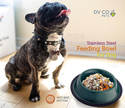 DV CO Stainless Steel Feeding Bowl for Pets | Water Bowl I Non-Toxic,Dishwasher Safe Pet Bowls for Dogs and Cats 16 OZ