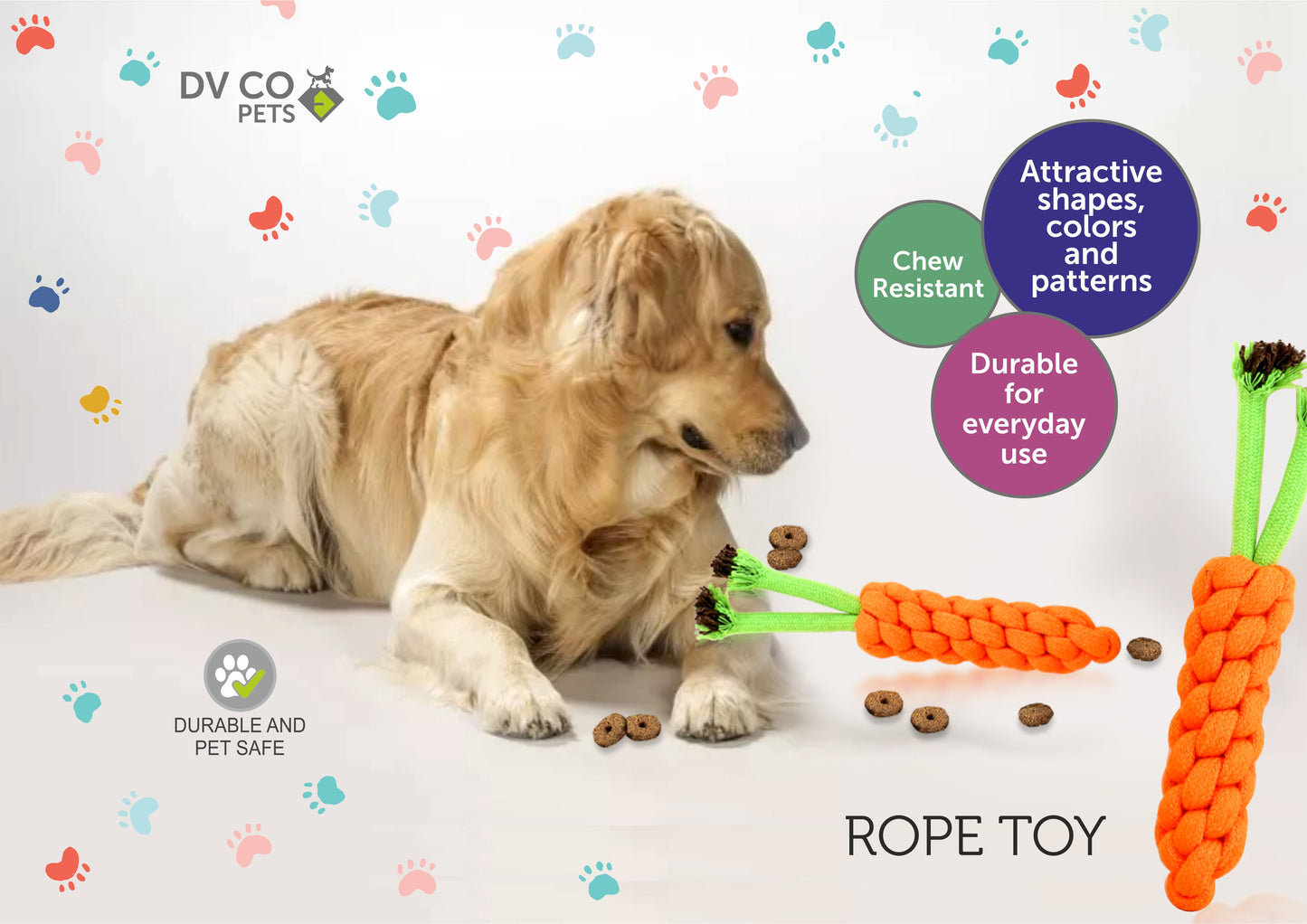 Carrot Shape Rope Chew Toy for Aggressive Chewers