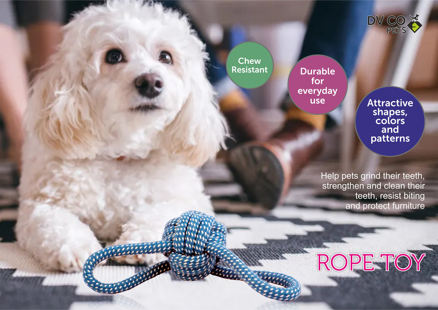 Dog Balls Rope Toy for Aggressive Chewers